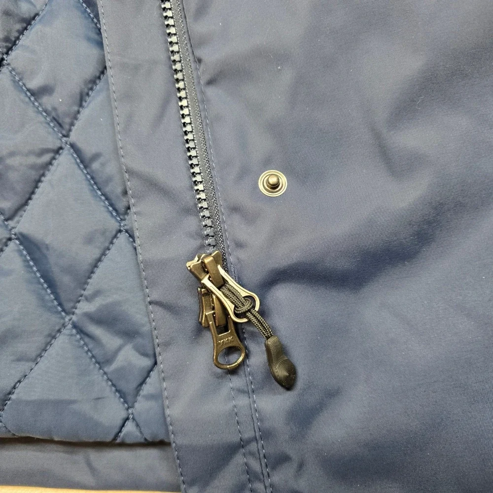LL Bean Winter Warmer Jacket Womens 1X Plus Blue Insulated Parka Hooded‎
